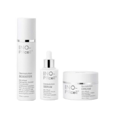 이노피알셀 스킨케어 세트 :; INO Prcell Dermalution BOOSTER+SERUM+CREAM :; 국제화장품성분사전에 공식 등재된 산화질소수(Nitric Oxide Water) 함유 :; 유효성분의 빠른 흡수, 깊은 수분감, 항균+살균